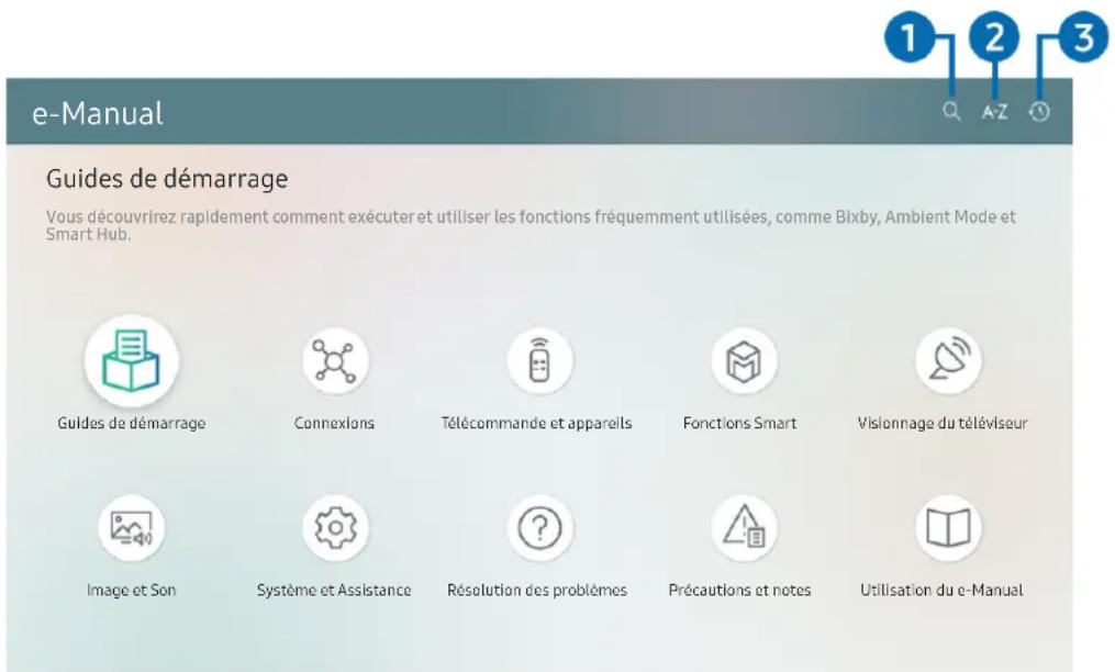 SAMSUNG QE75Q60RAT - Utilisation des boutons dans le e-Manual - 1