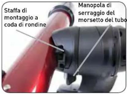 CELESTRON SkyProdigy 130 - Collegamento del telescopio al braccio a forcella - 1