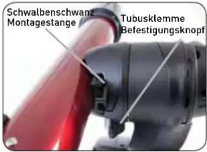CELESTRON SkyProdigy 130 - Aufsatz des Teleskops am Gabelarm - 1