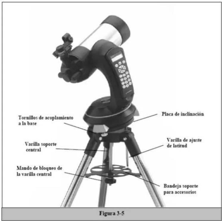 CELESTRON Nexstar 5SE - Para preparar el tripode: - 1