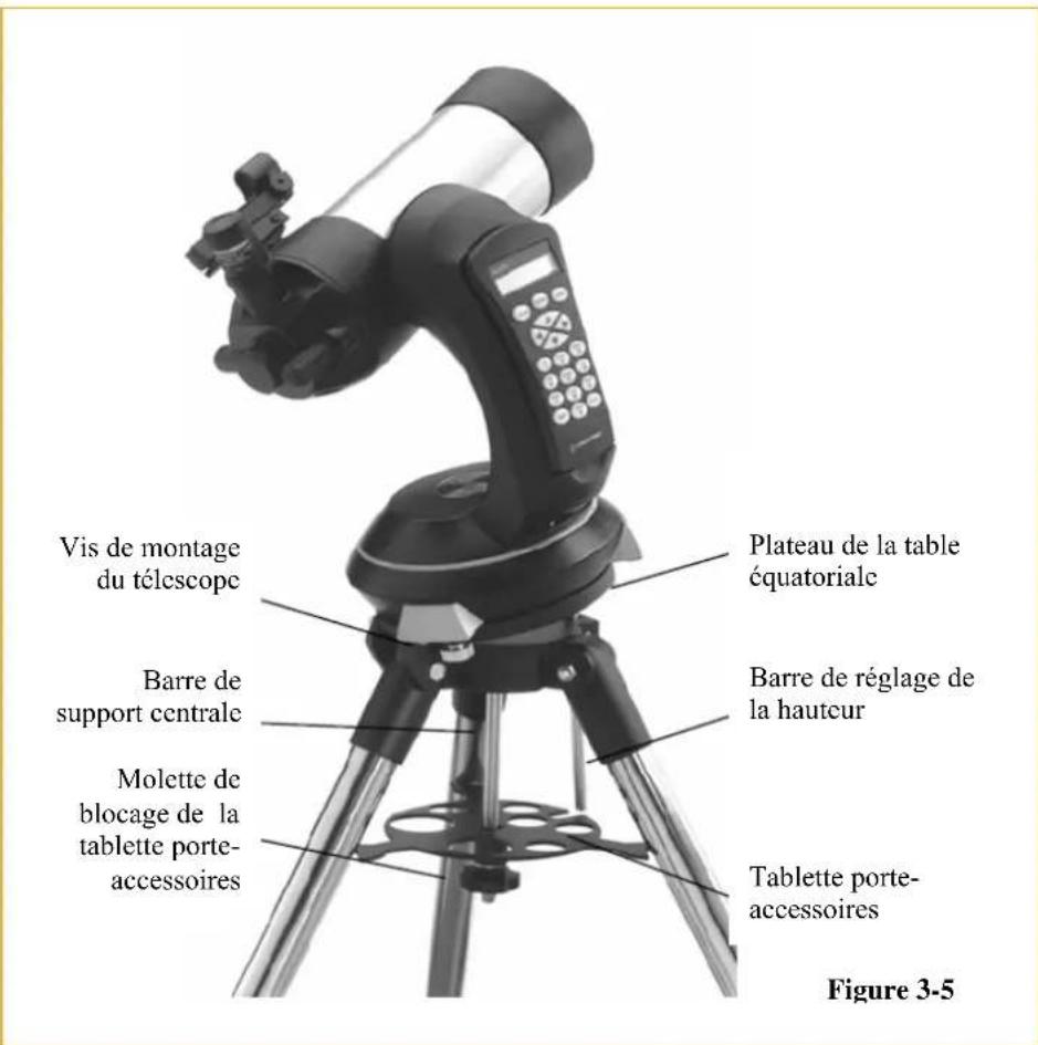 CELESTRON Nexstar 5SE - > Assemblage du NexStar sur le trépied - 1
