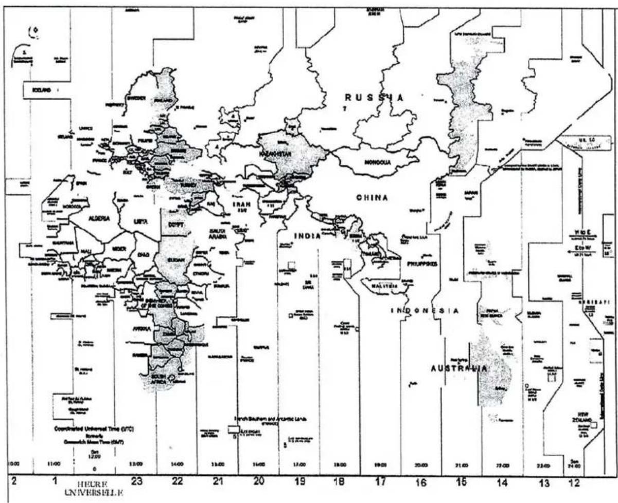 CELESTRON Nexstar 5SE - Annexe D - Carte des zones horaires - 2
