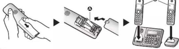 PANASONIC KXTGF375 - Battery installation/Battery charging - 1