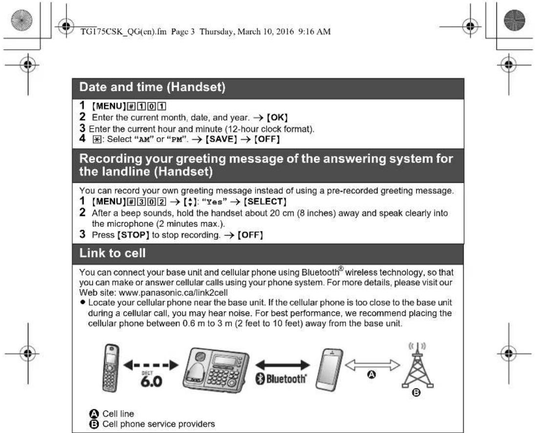 PANASONIC KXTGF375 - Base unit: - 5