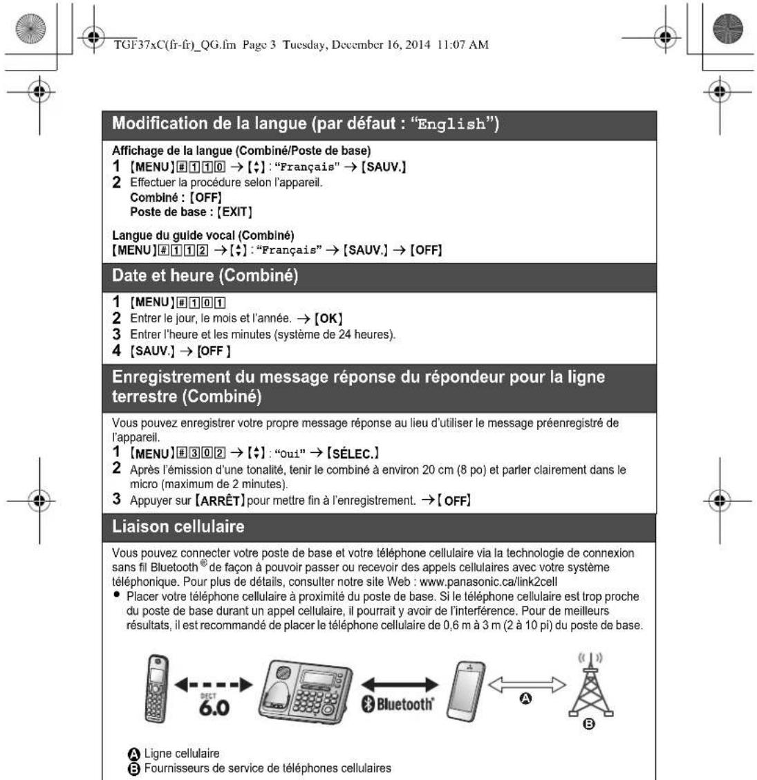 PANASONIC KXTGF375 - Poste de base : - 7