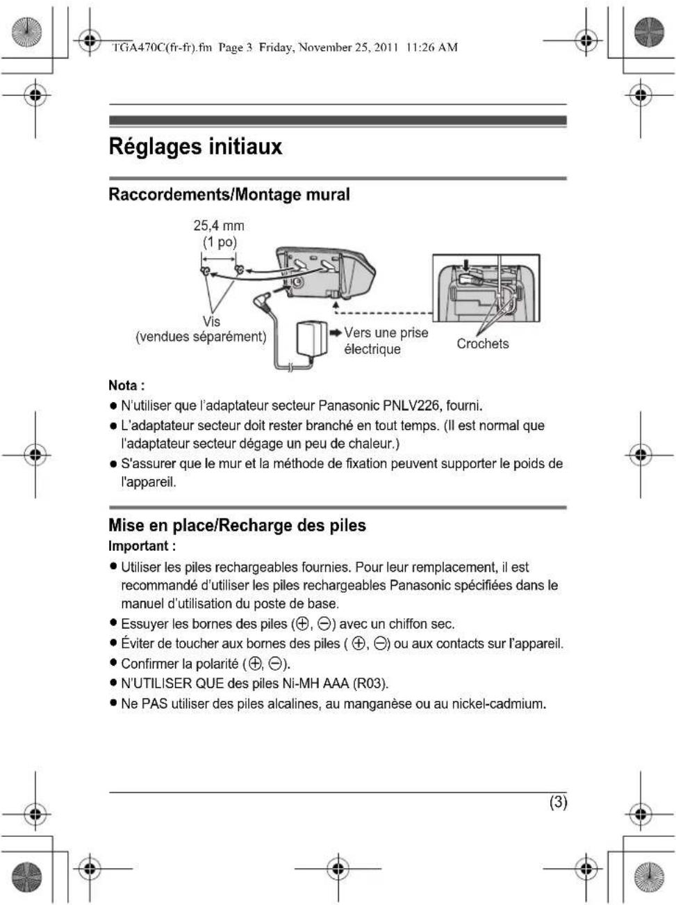 PANASONIC KXTGA470 - Nota: - 2