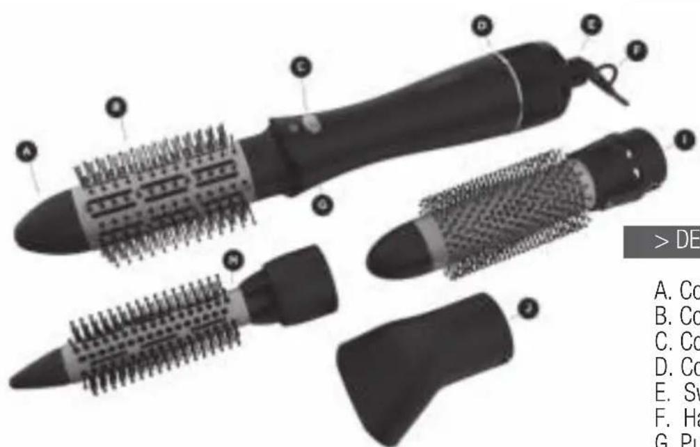 Carmen Volume Multi Styler DC1050 - Technical specifications: - 1