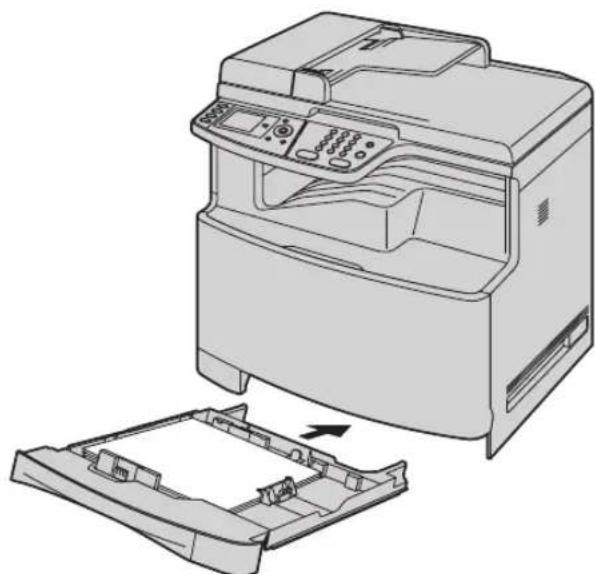 PANASONIC KXMC6260FR - Insérez le bac d'alimentation standard dans l'appareil en soulevant la partie avant du bac. Poussez-le ensuite entièrement dans l'appareil. - 1