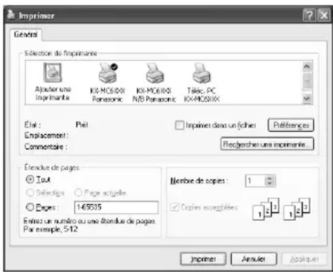 PANASONIC KXMC6020FR - Impression à partir des applications de Windows - 1