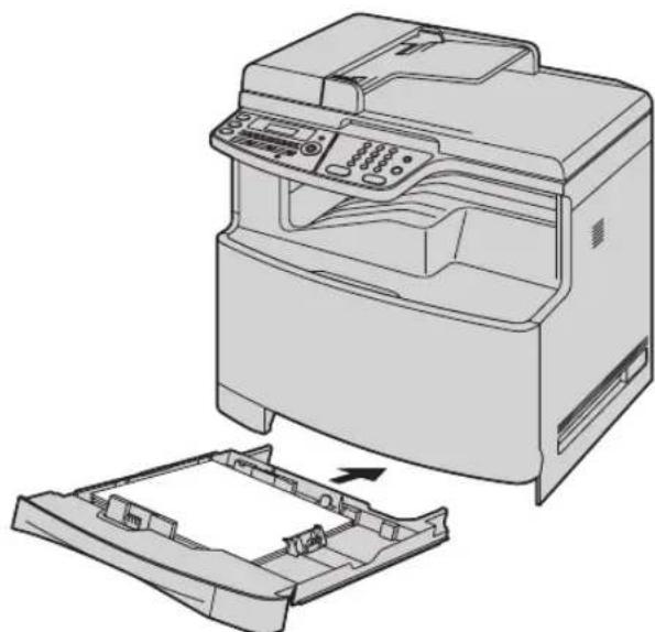 PANASONIC KXMC6020FR - Insérez le bac d'alimentation standard dans l'appareil en soulevant la partie avant du bac. Poussez-le ensuite entièrement dans l'appareil. - 1