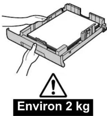 PANASONIC KXMB2030BL - Précaution d'utilisation du bac d'alimentation - 2