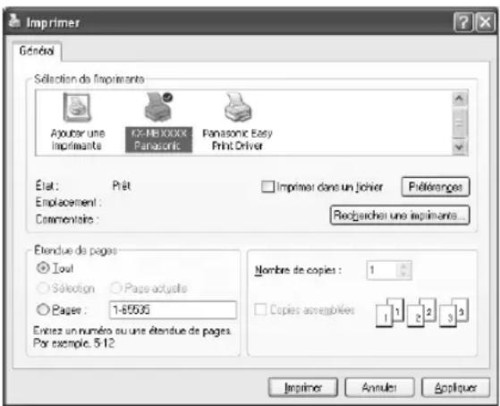 PANASONIC KXMB2011GX - Impression à partir des applications Windows - 1