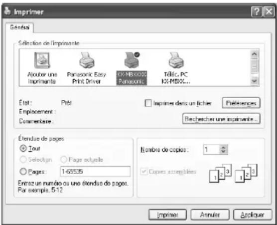 PANASONIC KXMB1530SP - Impression à partir des applications Windows - 1