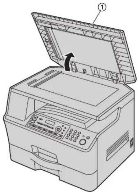PANASONIC DPMB300EU - Ouvrez le cache documents (①). - 1