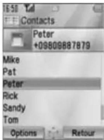 PANASONIC EBVS6 - Menu principal > Contacts > Mes Contacts - 1