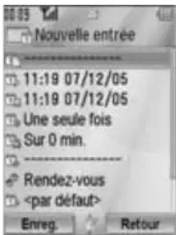 PANASONIC EBVS6 - Menu principal > Calendrier - 1