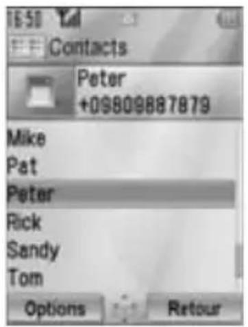 PANASONIC EBVS6 - Recherche d'un contact - 2