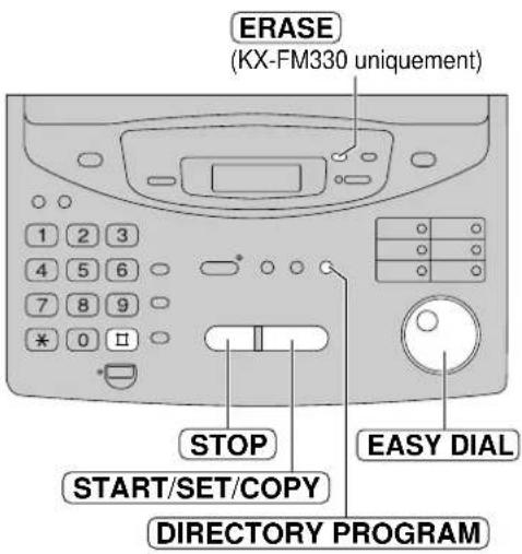 PANASONIC KXFP300BL - Effacement d'un nom et d'un numéro programmés - 2