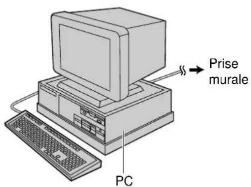 PANASONIC KXFP300BL - Utilisation de l'appareil et d'un PC sur une même ligne (KX-FM330 uniquement) - 2