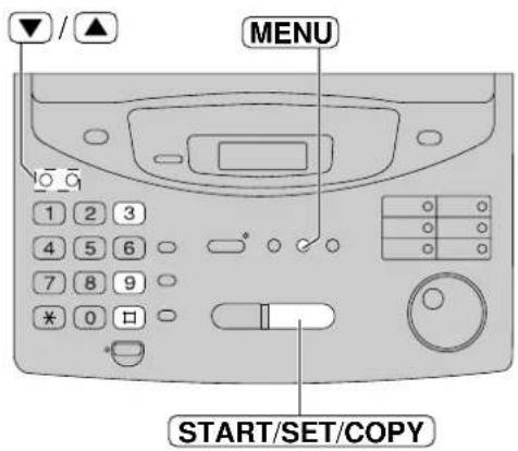 PANASONIC KXFP300BL - Réglage du contraste de l'affichage - 1