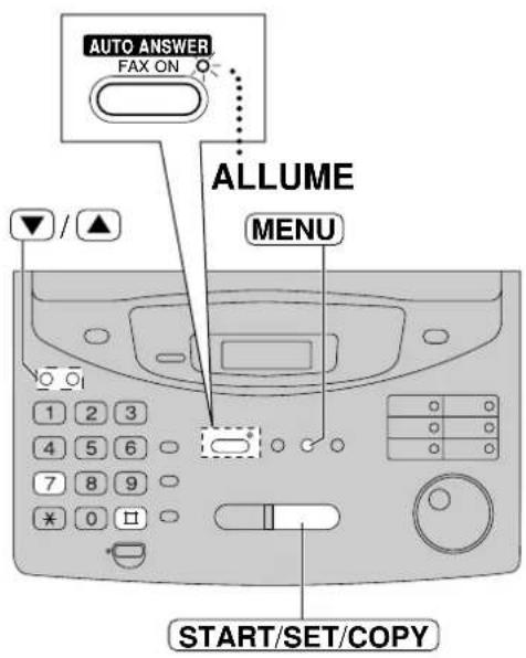 PANASONIC KXFP300BL - Passage du mode AUTO ANSWER au mode Téléphone/télécopieur - 1