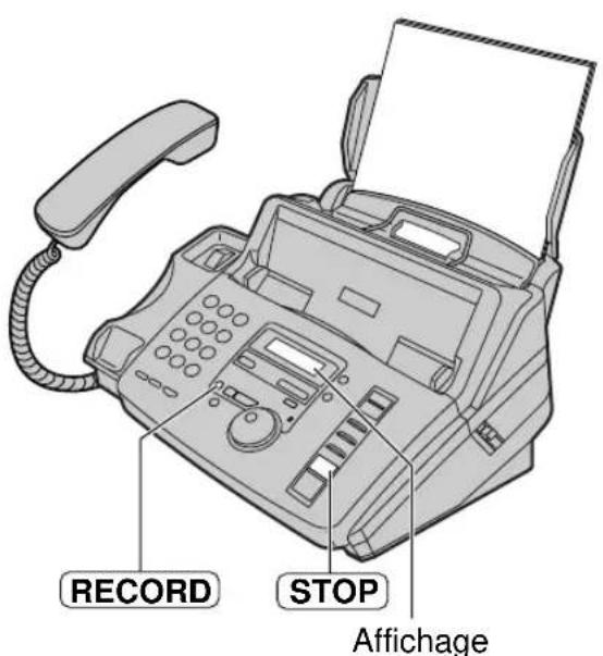 PANASONIC KXFP185BL - Pour arreter l'enregistrement, appuyez sur STOP ou reposez le combiné. - 1
