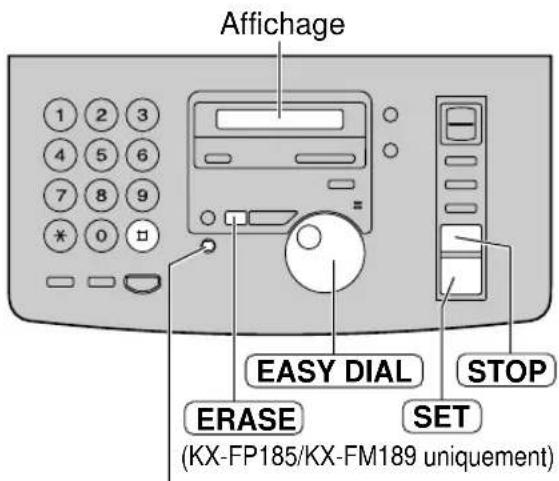 PANASONIC KXFP185BL - Effacement d'un nom et d'un numero programmés - 1