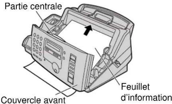 PANASONIC KXFP185BL - Retrait du feuillet d'information - 1