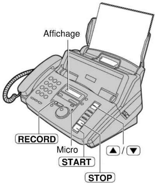 PANASONIC KXFP185BL - Enregistrement d'announces personnelles - 2