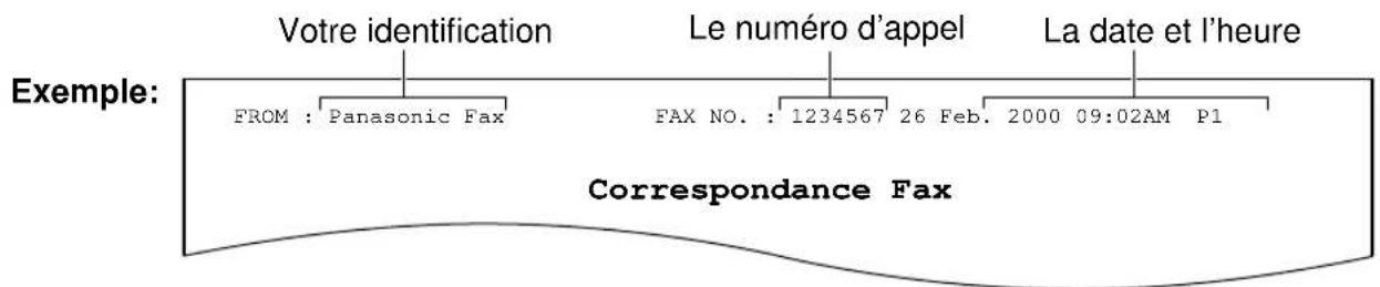 PANASONIC KXFP185BL - Date et heures, identification et numero d'appoint - 1