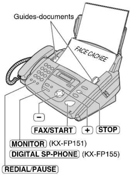 PANASONIC KXFP155BF - Envoi d'un document manuellement - 1