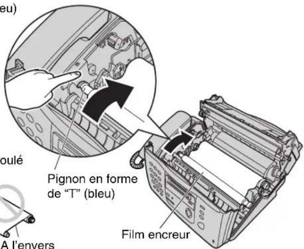 PANASONIC KXFP155BF - Tourner le pignon en forme de "T" (bleu) dans le sens de la flèche. - 3