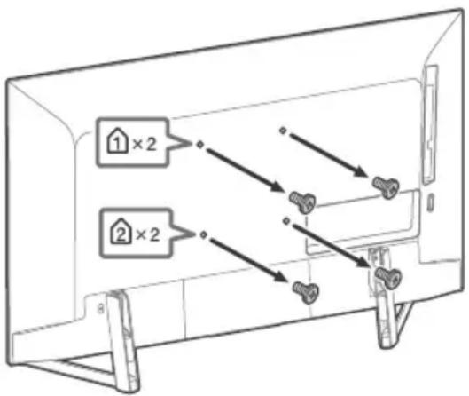 SONY KD49XG9005 - Entfernen Sie die Schrauben von der Rückseite des Fernsehgeräts. - 1