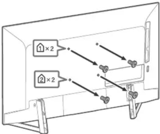 SONY KD49XG9005 - Αφαιρέστε τις βίδες από το πίσω μέρος της τηλεόρασης. - 1