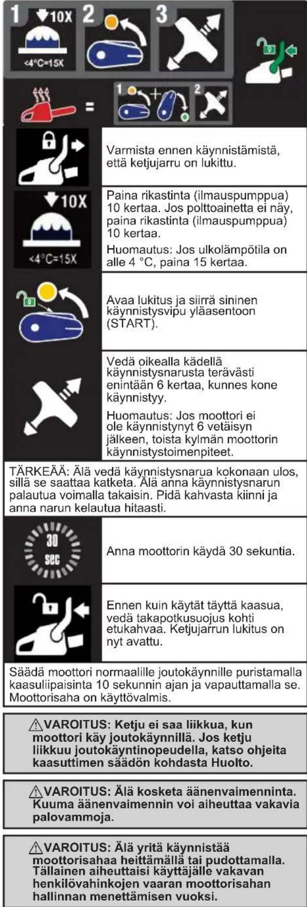 MCCULLOCH CS 42STE - KYLMAN MOOTTORIN KAYNNISTÄMINEN - 1