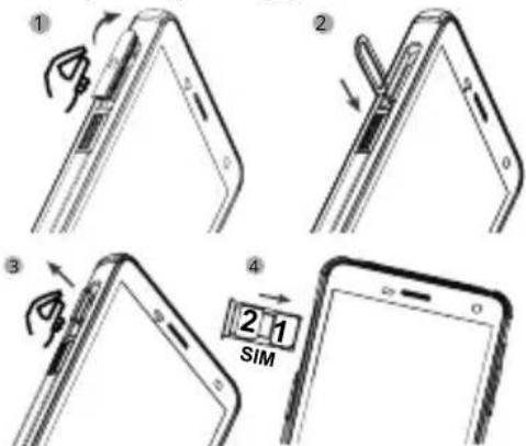 RugGear RG650 - A nano SIM-kártya és a micro SD-kártya behelysezese - 1