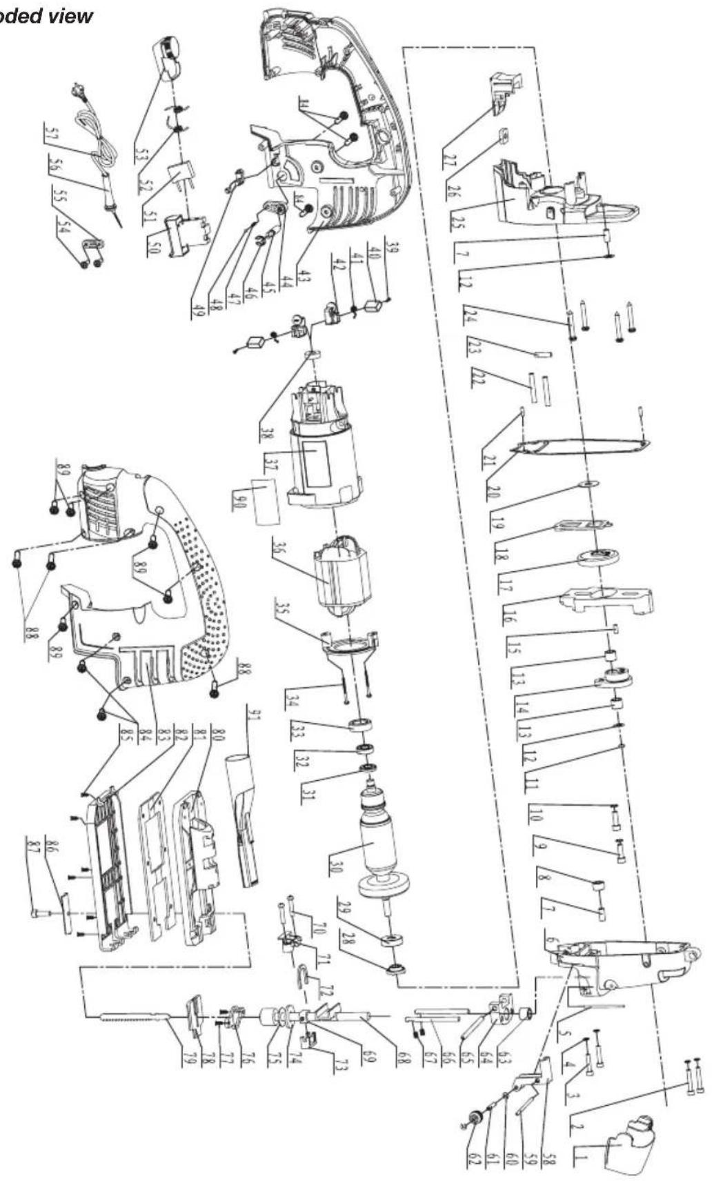 Ferm JSM1025P - Spare parts list - 1