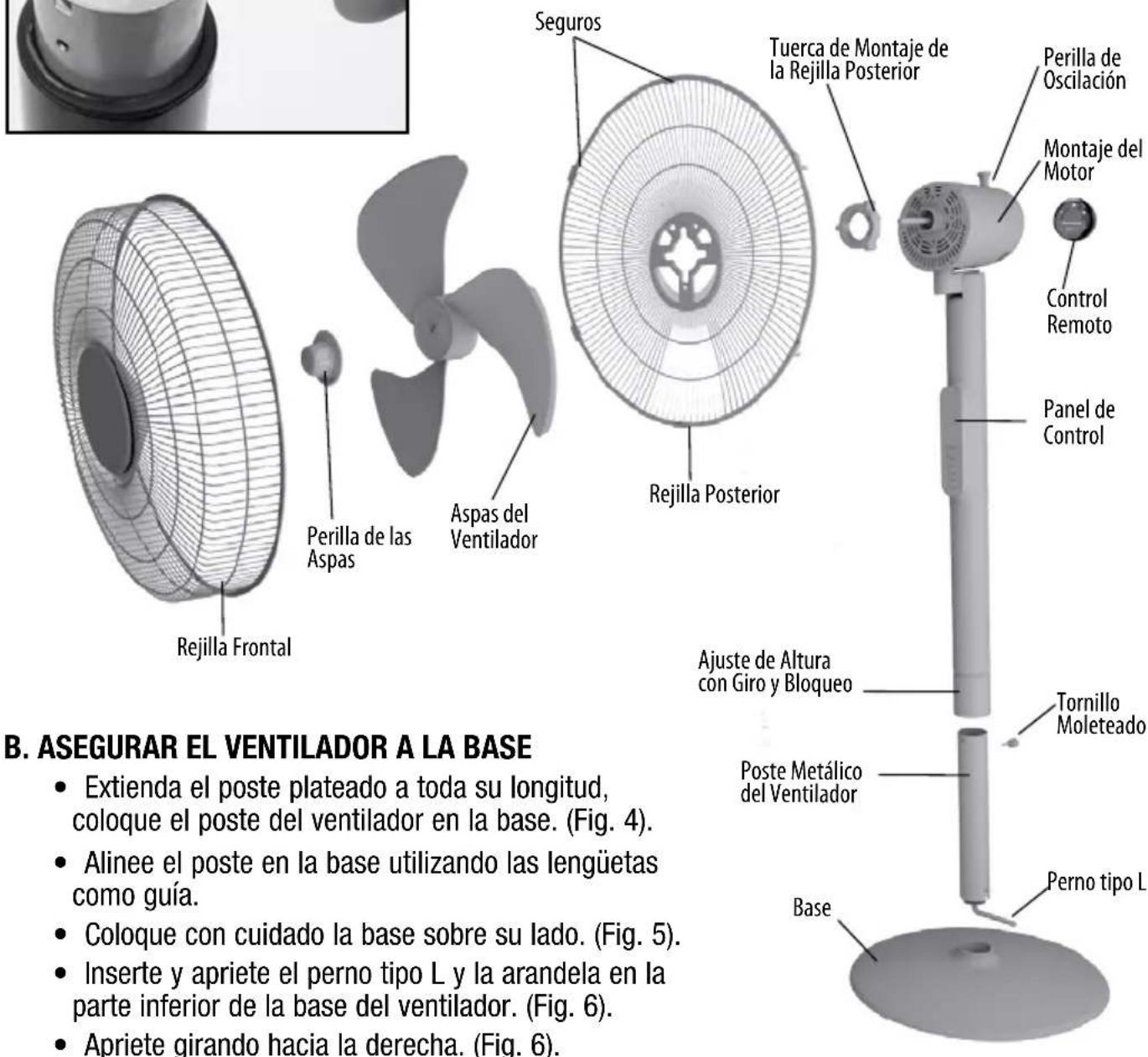 HONEYWELL HSF600W - MONTAJE DE LA BASE - 1