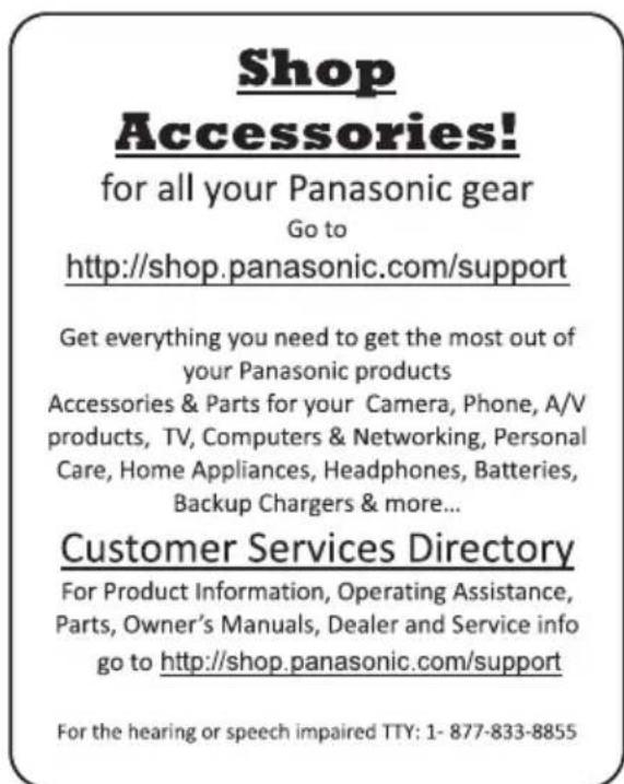 PANASONIC Lumix SX50 - PARTS AND SERVICE, WHICH ARE NOT COVERED BY THIS LIMITED WARRANTY, ARE YOUR RESPONSIBILITY. - 1