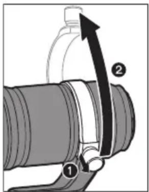 PANASONIC Lumix SR70200 - ■ Desmontar la montura del trípode - 2