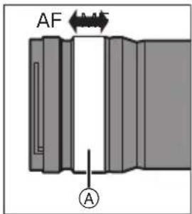 PANASONIC Lumix SR70200 - Switch AF/MF by sliding the focus ring Ⓐ forwards or backwards (focus clutch mechanism). - 1