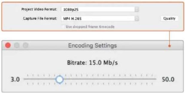 Blackmagic Design DeckLink 8K Pro - Setting the Bitrate - 1