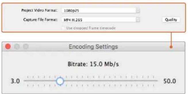 Blackmagic Design DeckLink 8K Pro - Einstellen der Bitrate - 1