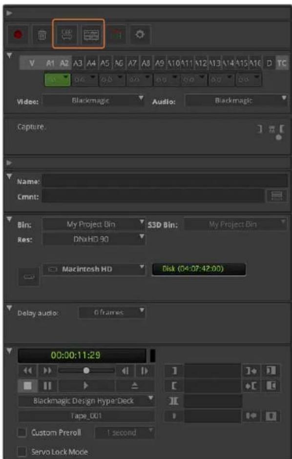Blackmagic Design DeckLink 8K Pro - 使用录机控制进行即时采集: - 1