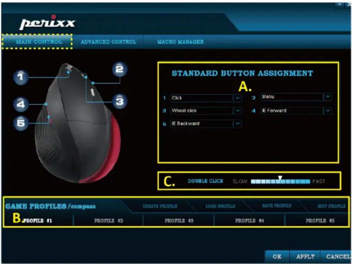 Perixx PERIMICE718R - Main Control - 1