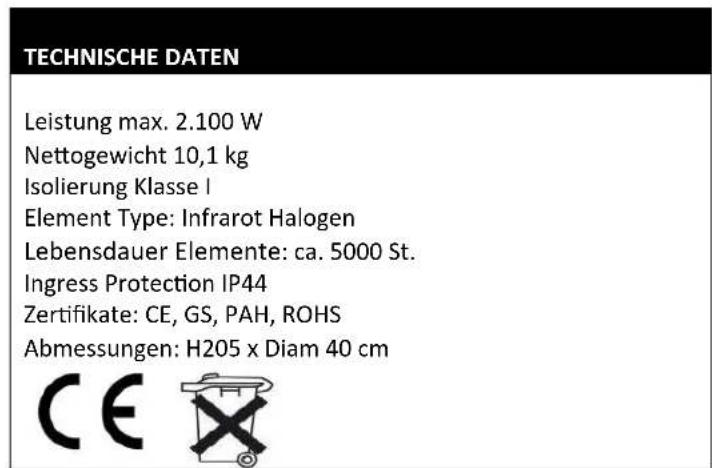 SunRed GS15 - Stehende Elektrische Terrassenhezung (GS15) - 1