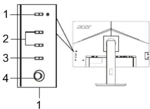 ACER B227Q - Externe bedieningselementen - 2