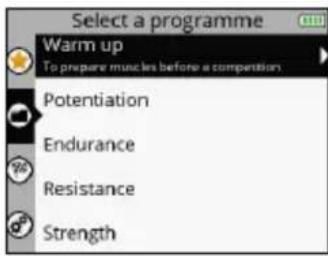 COMPEX SP 8.0 - SELECTIONAR UN PROGRAMA - 1