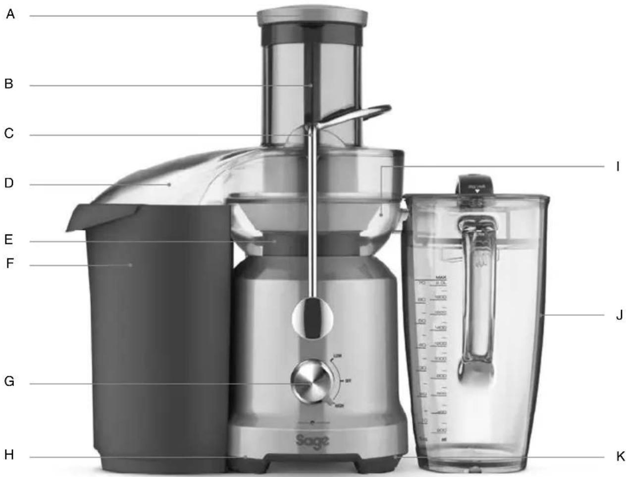 SAGE The Nutri Juicer Cold BJE430 - Componentes - 1