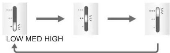 PANASONIC EHXR10 - Press the switch and select an RF warmth level to start the preheating process. - 1